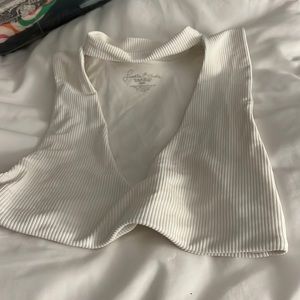 Frankie’s Ribbed White Bikini Top